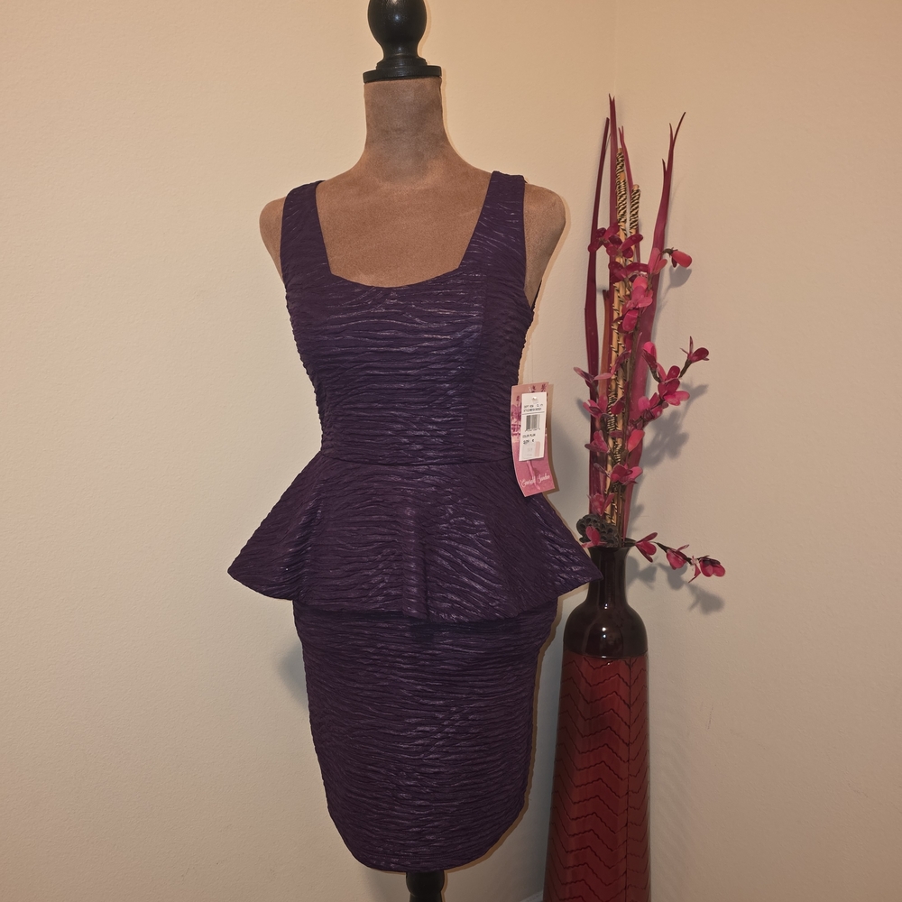 Emerald Sundae Purple Peplum Dress